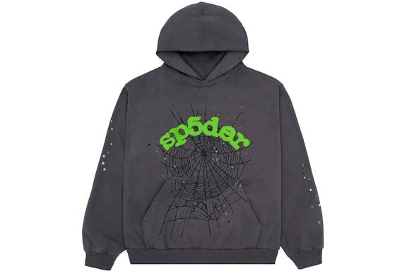 Sp5der Wait Web Hoodie Slate Grey